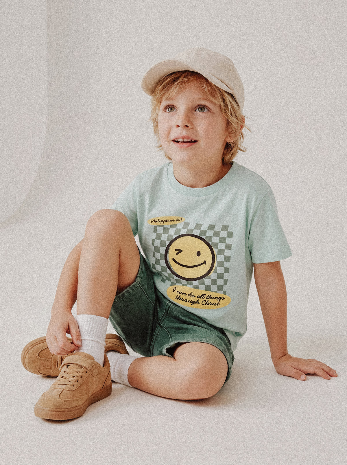 KIDS REGULAR FIT T-SHIRT I CAN DO ALL THINGS THROUGH CHRIST BOY - model-1.jpg - 2