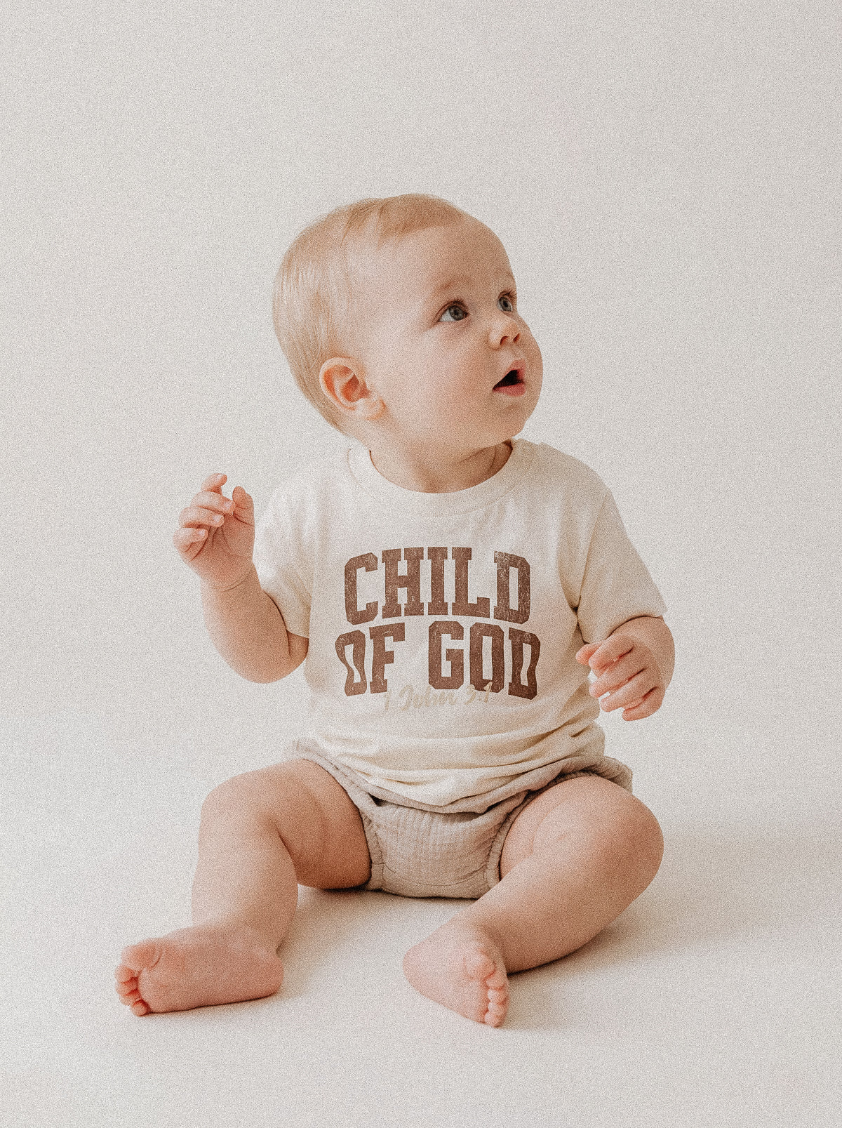 BABY REGULAR FIT T-SHIRT VARSITY CHILD OF GOD - model-1.jpg - 2