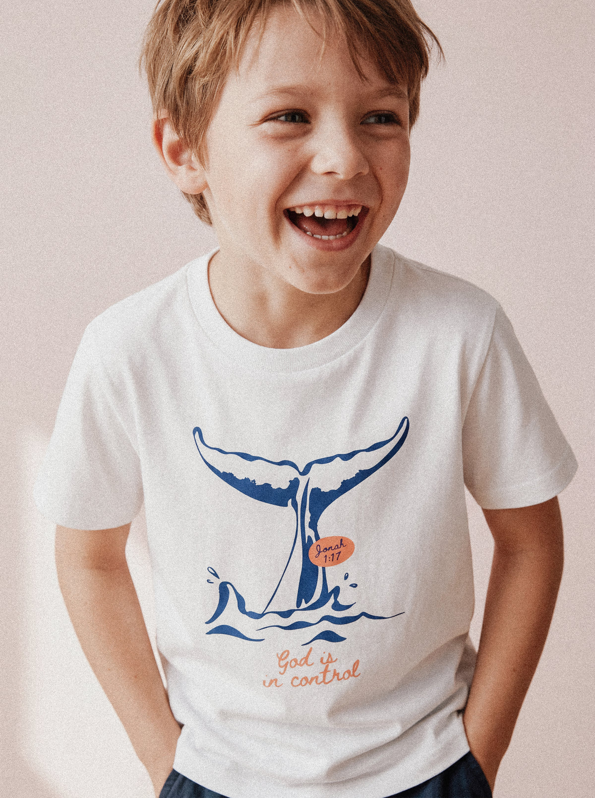 KIDS REGULAR FIT T-SHIRT GOD IS IN CONTROL - model-1.jpg - 4