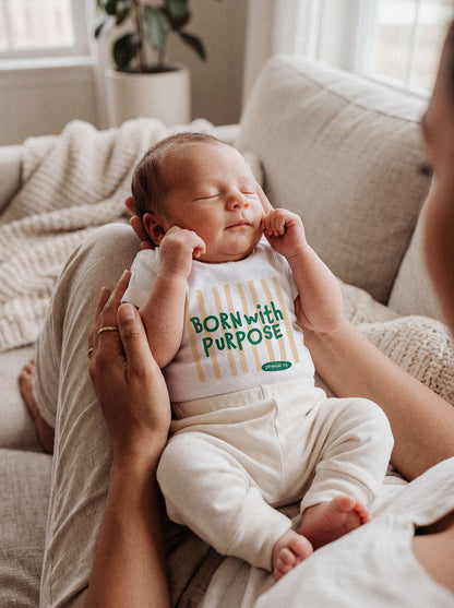 BABY REGULAR FIT T-SHIRT BORN WITH PURPOSE GREEN - model-1.jpg - 2
