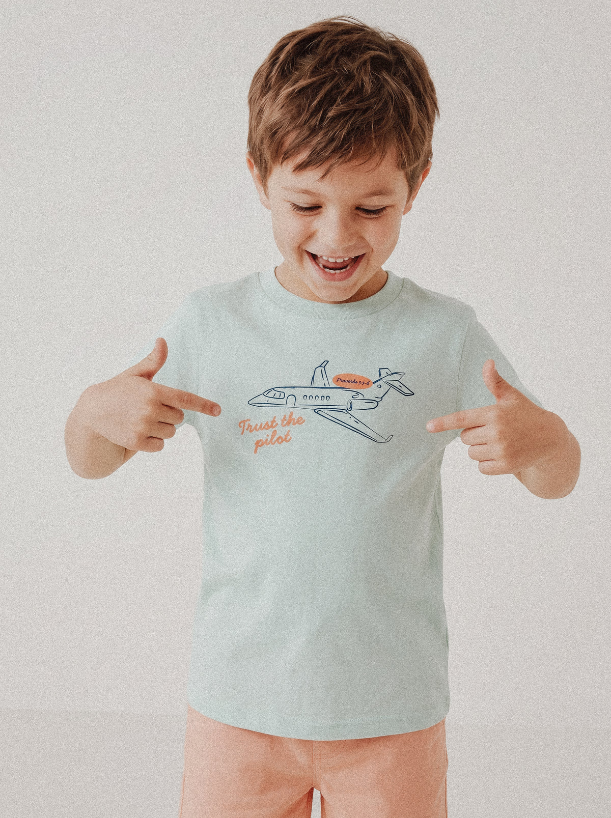 KIDS REGULAR FIT T-SHIRT TRUST THE PILOT - model-1.jpg - 2
