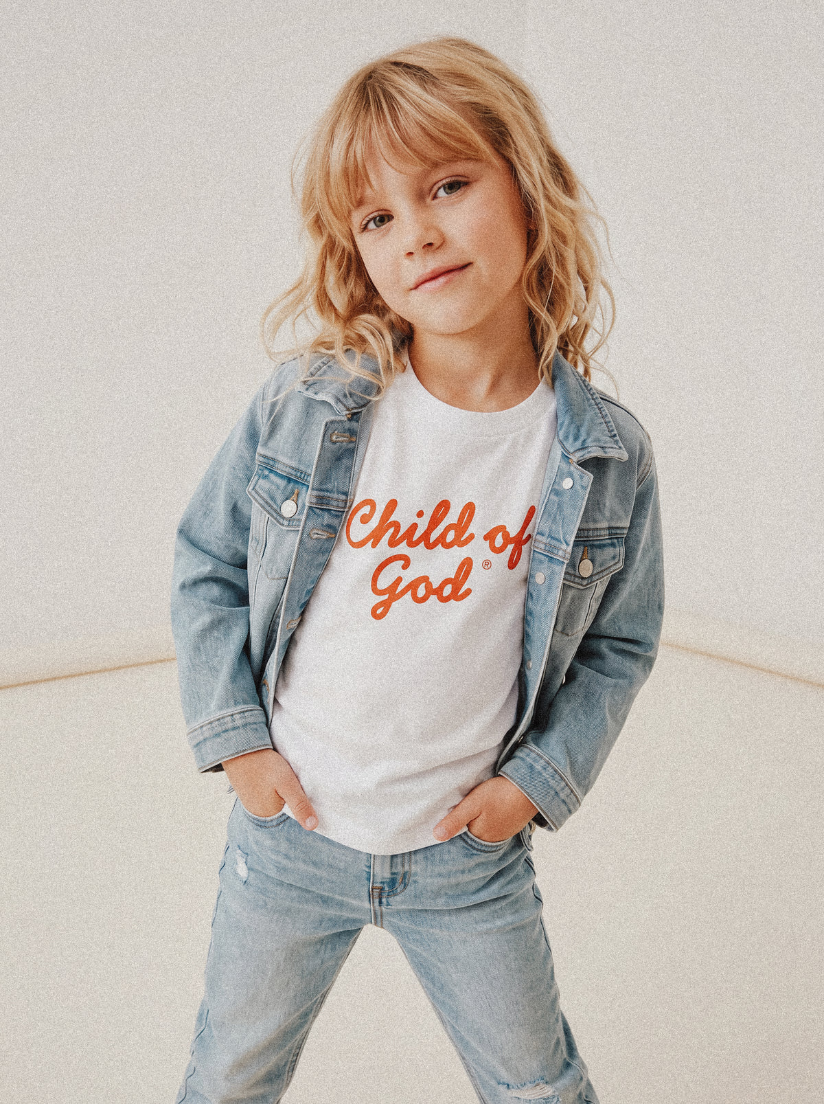KIDS REGULAR FIT T-SHIRT CHILD OF GOD SCRIPT - model-2.jpg - 3