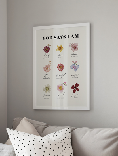POSTER GOD SAYS I AM