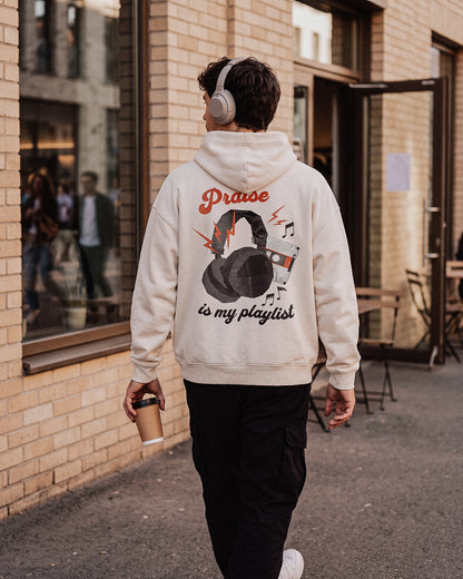 OVERSIZED HOODIE PRAISE IS MY PLAYLIST MEN - model-2.jpg - 6