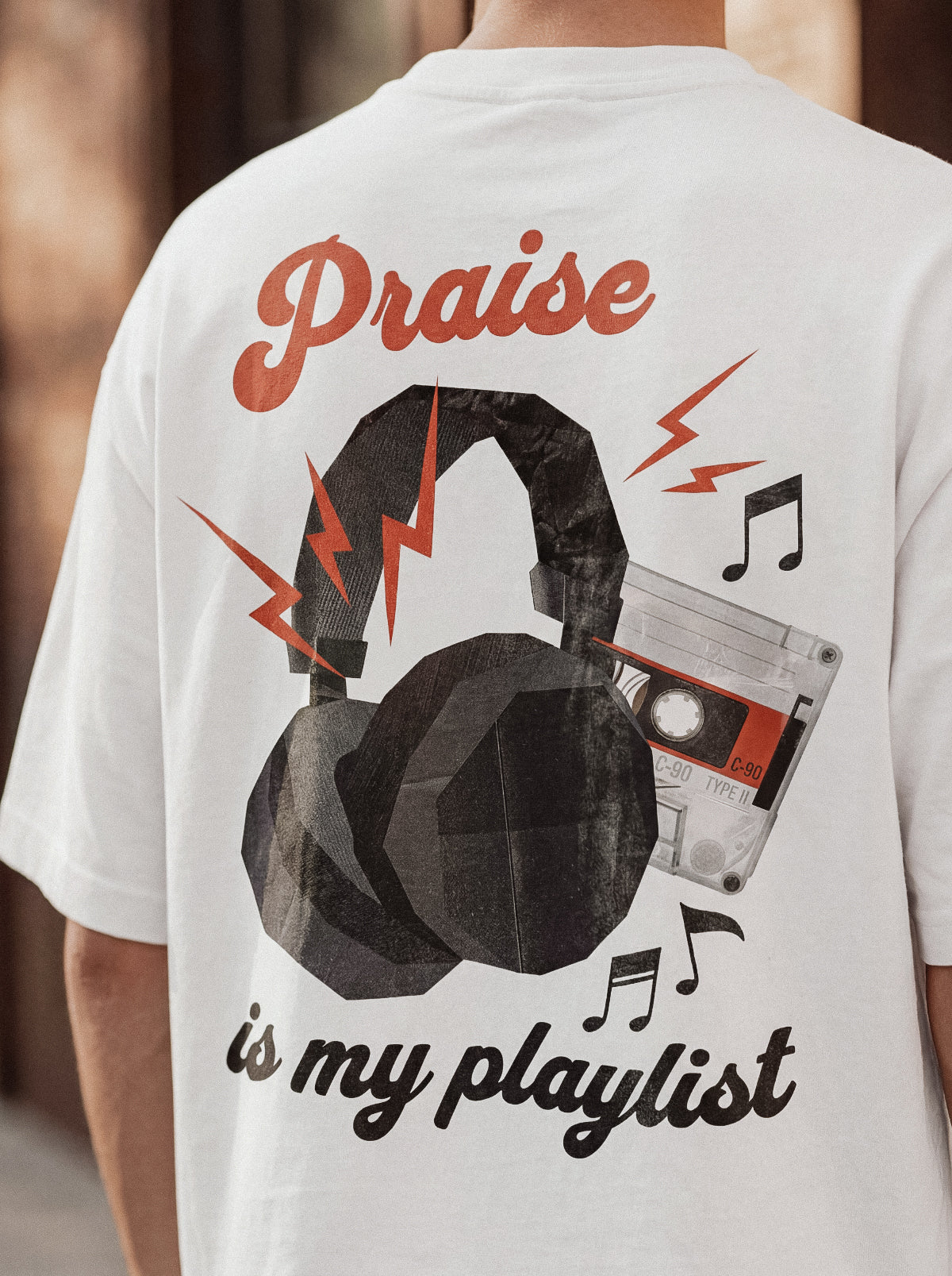 OVERSIZED T-SHIRT PRAISE IS MY PLAYLIST - model-3.jpg - 3