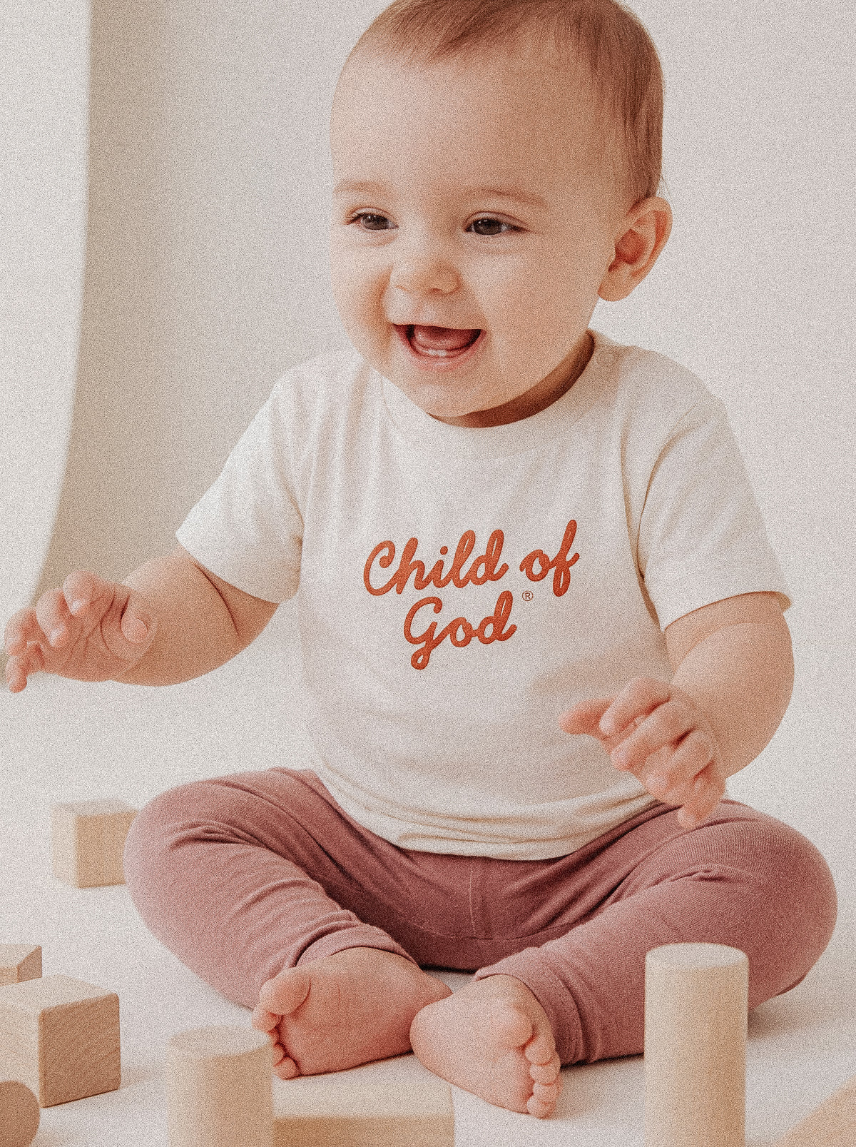 BABY REGULAR FIT T-SHIRT CHILD OF GOD SCRIPT - model-3.jpg - 4