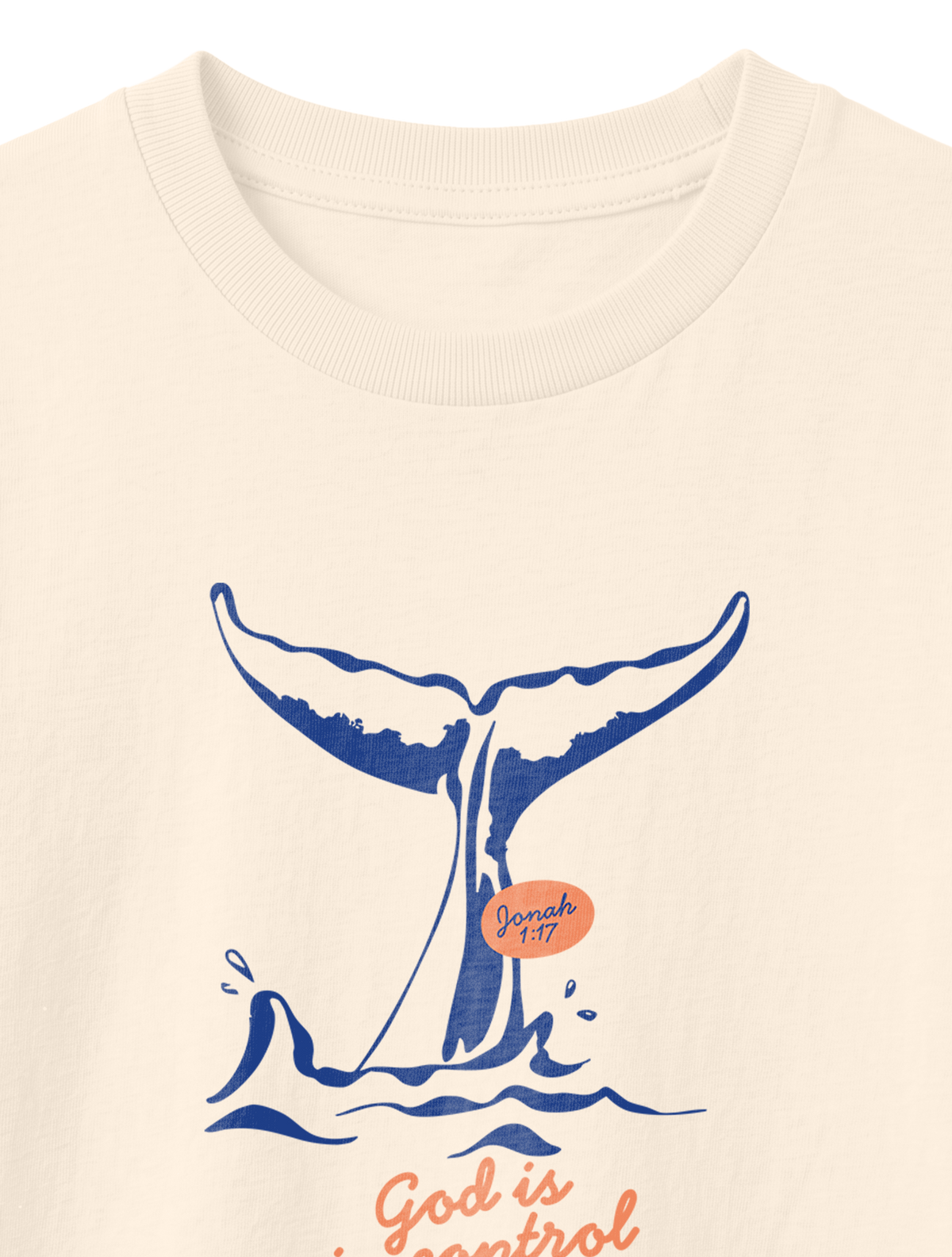KIDS REGULAR FIT T-SHIRT GOD IS IN CONTROL - natural-raw-front-close-1.png - 8