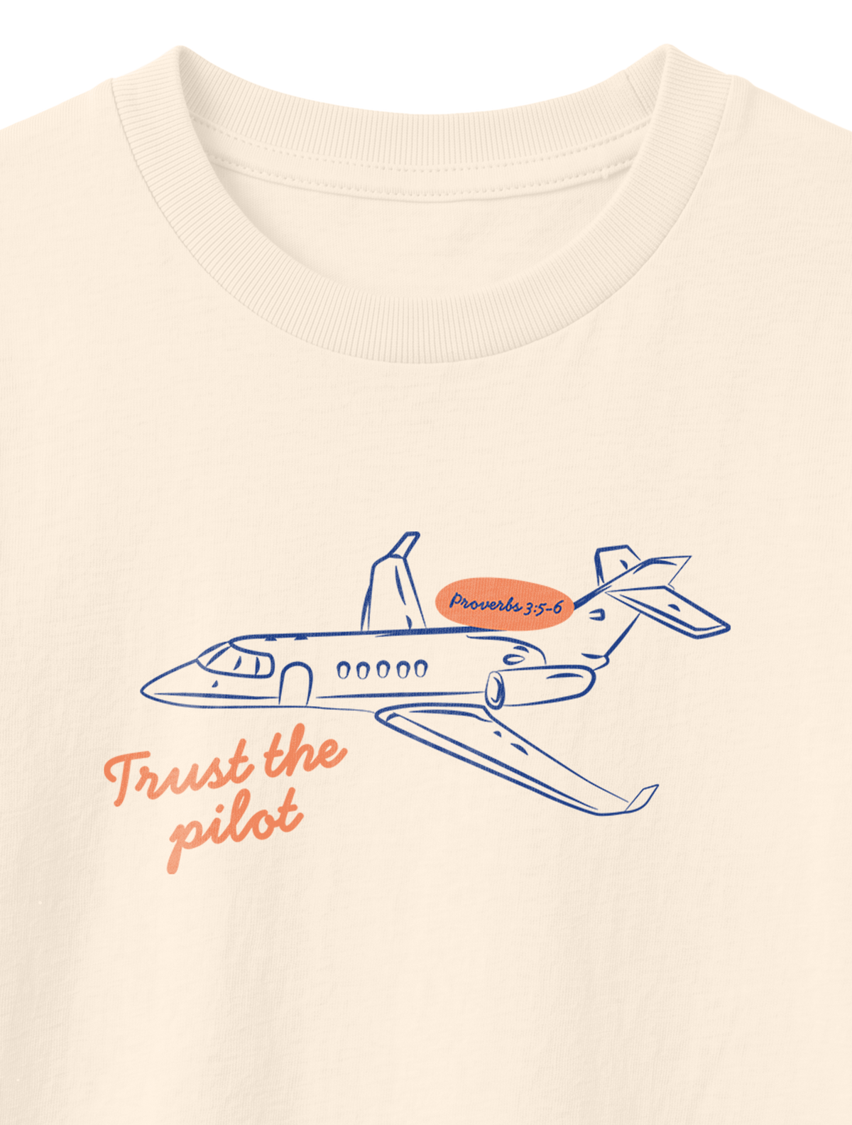 KIDS REGULAR FIT T-SHIRT TRUST THE PILOT - natural-raw-front-close-1.png - 8