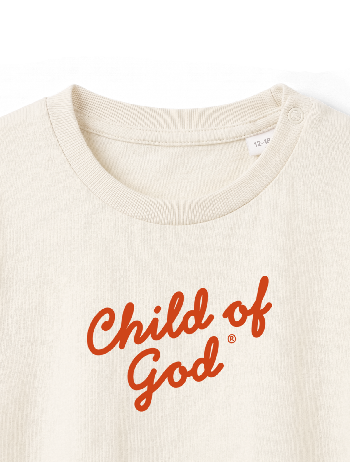 BABY REGULAR FIT T-SHIRT CHILD OF GOD SCRIPT - natural-raw-front-close-1.png - 8