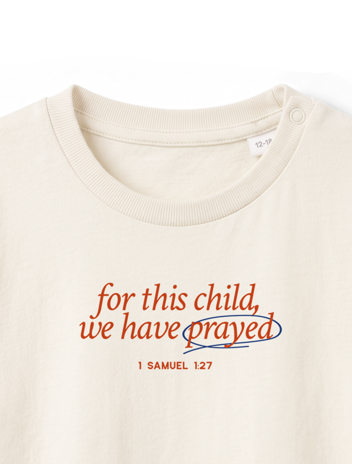 BABY REGULAR FIT T-SHIRT FOR THIS CHILD WE HAVE PRAYED - natural-raw-front-close-1.png - 8