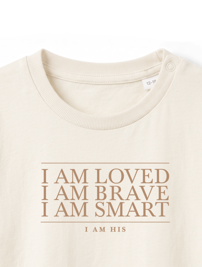 BABY REGULAR FIT T-SHIRT I AM HIS - natural-raw-front-close-1.png - 5