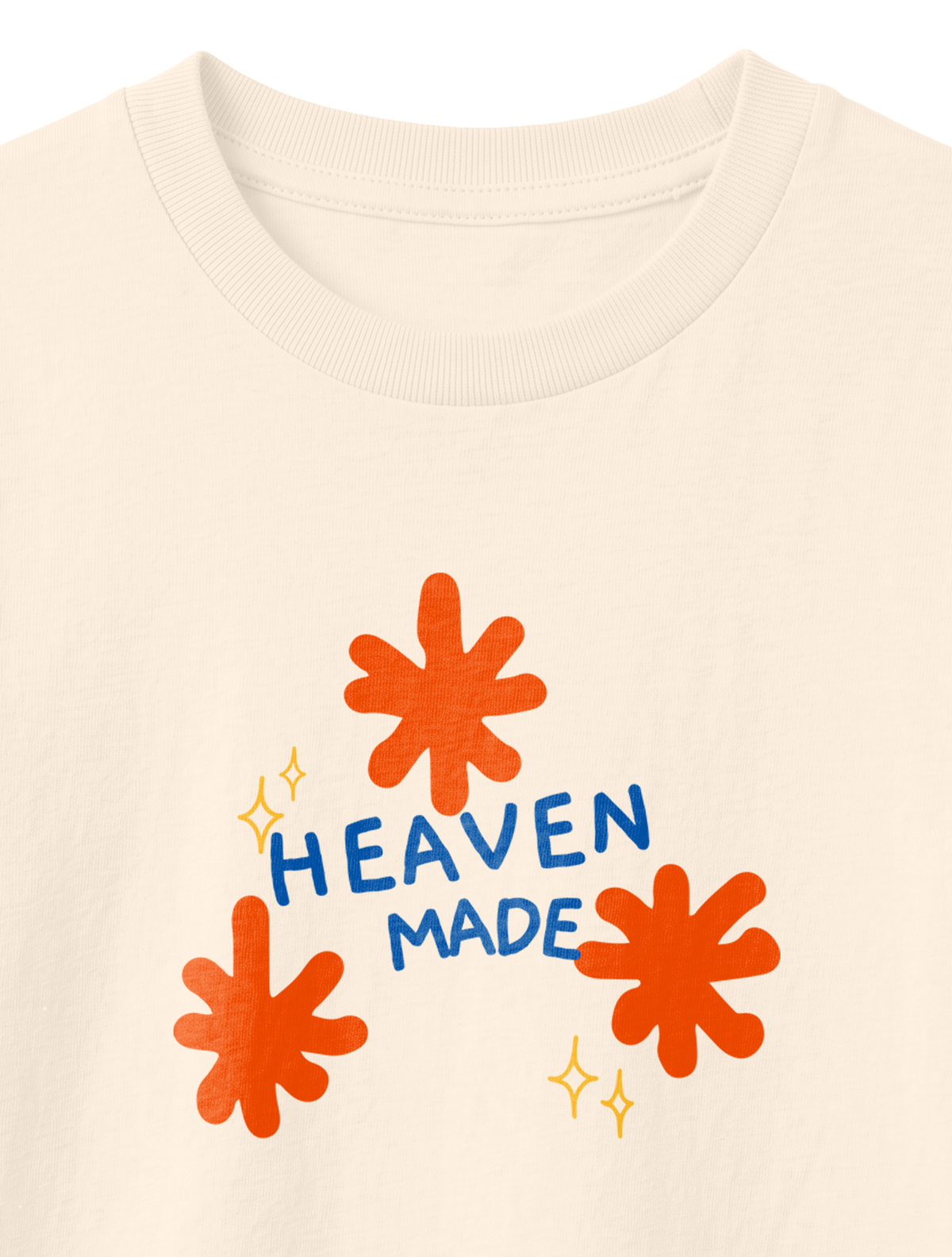 KIDS REGULAR FIT T-SHIRT HEAVEN MADE - natural-raw-front-close-1.png - 4