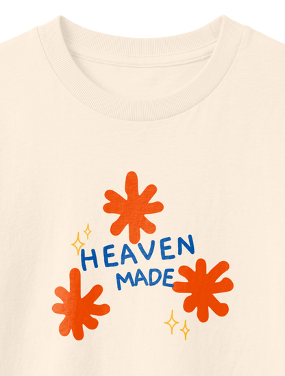 KIDS REGULAR FIT T-SHIRT HEAVEN MADE - natural-raw-front-close-1.png - 4