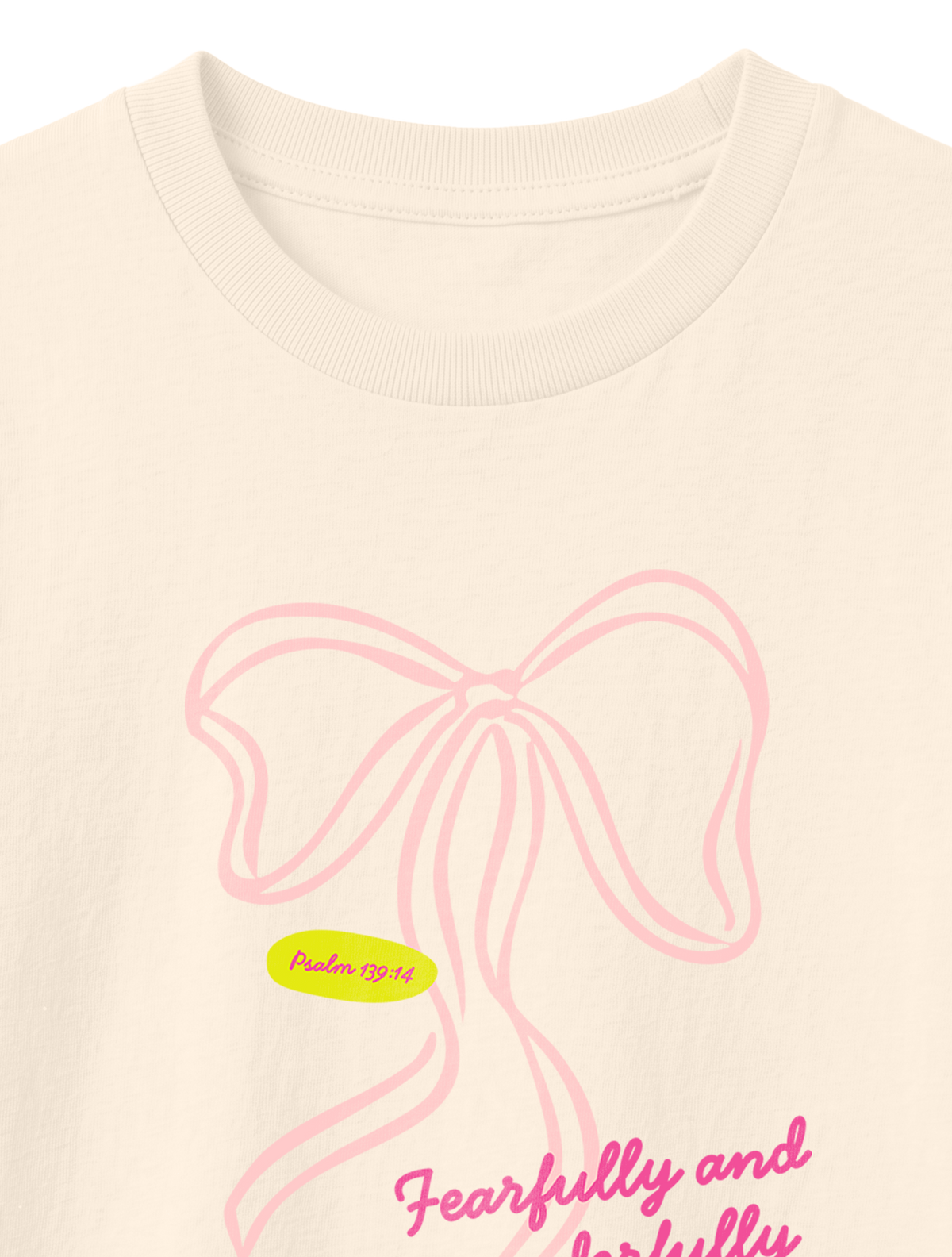 KIDS REGULAR FIT T-SHIRT FEARFULLY AND WONDERFULLY MADE COLORFUL - natural-raw-front-close-1.png - 7