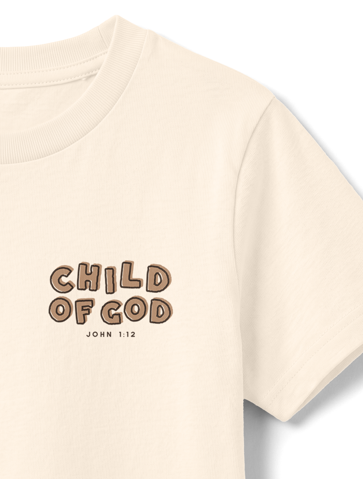 KIDS REGULAR FIT T-SHIRT CHILD OF GOD - natural-raw-front-close-2.png - 5