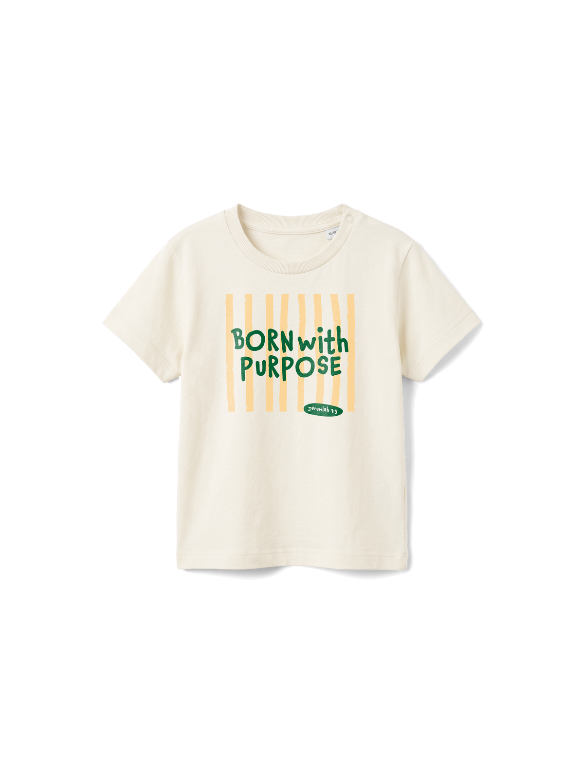 BABY REGULAR FIT T-SHIRT BORN WITH PURPOSE GREEN - natural-raw-front.png - 7
