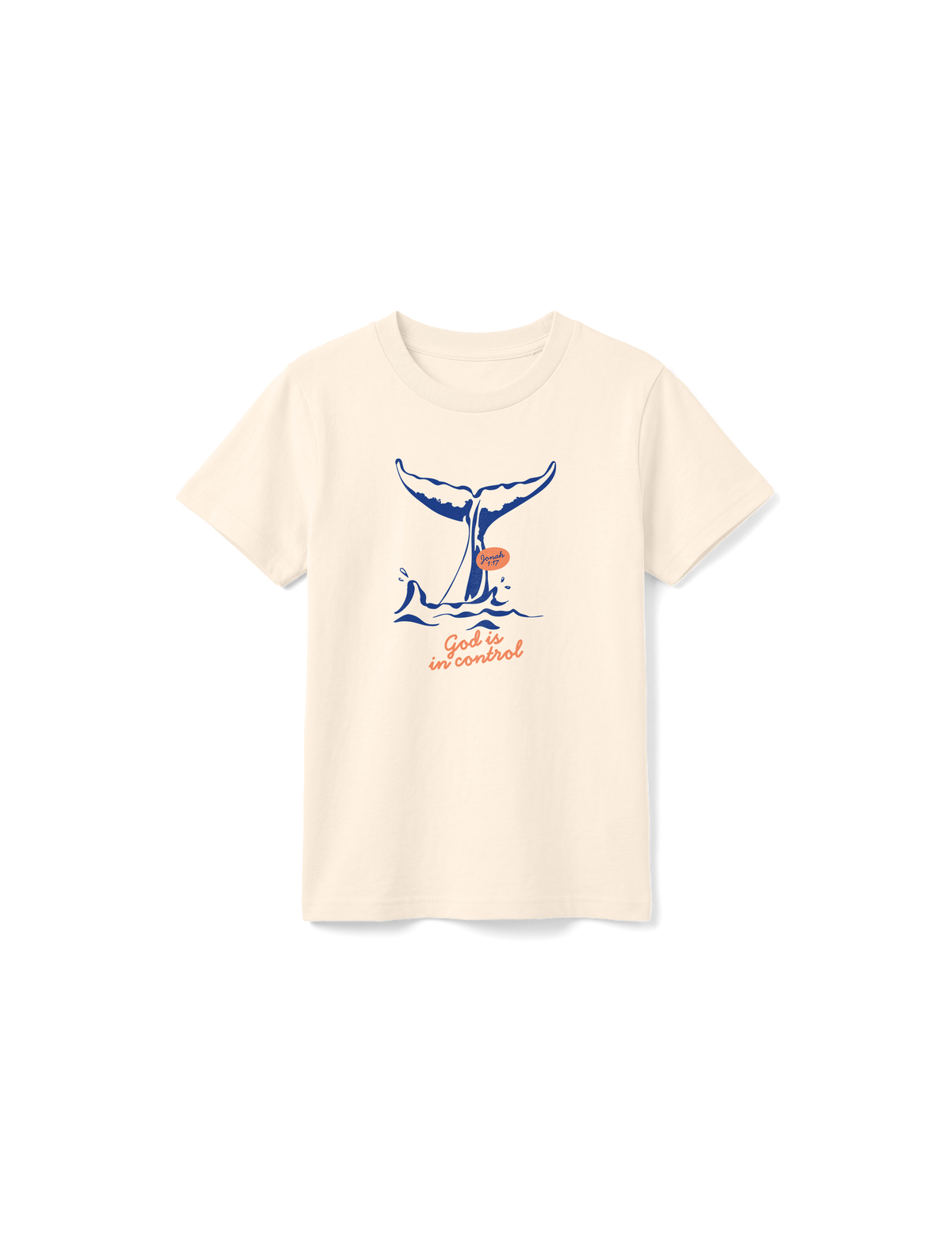 KIDS REGULAR FIT T-SHIRT GOD IS IN CONTROL - natural-raw-front.png - 7