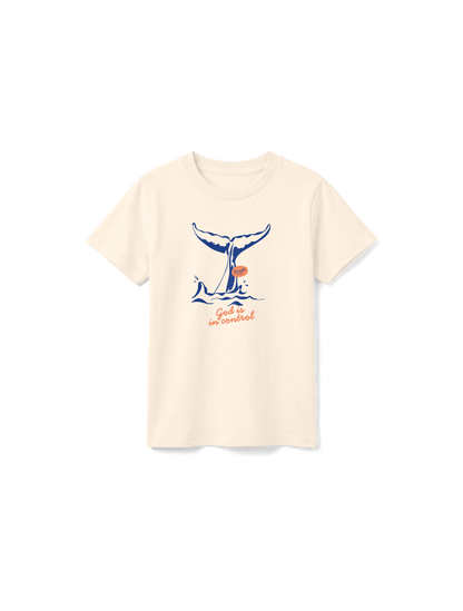 KIDS REGULAR FIT T-SHIRT GOD IS IN CONTROL - natural-raw-front.png - 7