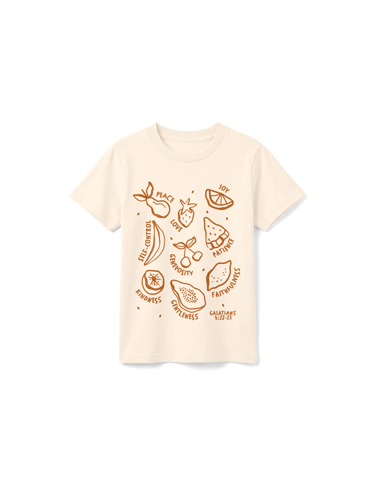 KIDS REGULAR FIT T-SHIRT FRUIT OF THE SPIRIT FRUITS - natural-raw-front.png - 6