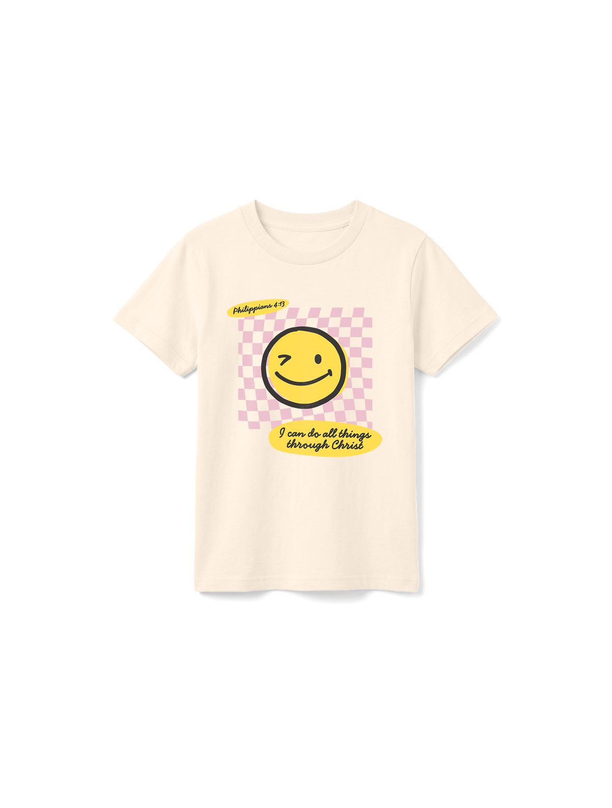 KIDS REGULAR FIT T-SHIRT I CAN DO ALL THINGS THROUGH CHRIST GIRL - natural-raw-front.png - 7
