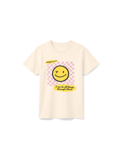 KIDS REGULAR FIT T-SHIRT I CAN DO ALL THINGS THROUGH CHRIST GIRL - natural-raw-front.png - 7