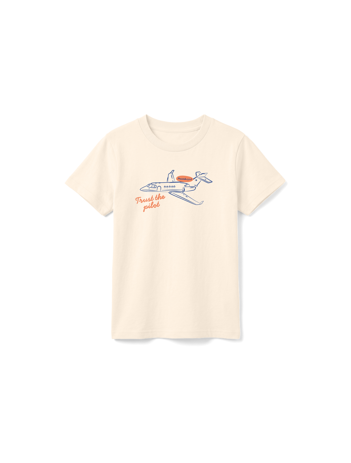 KIDS REGULAR FIT T-SHIRT TRUST THE PILOT - natural-raw-front.png - 7