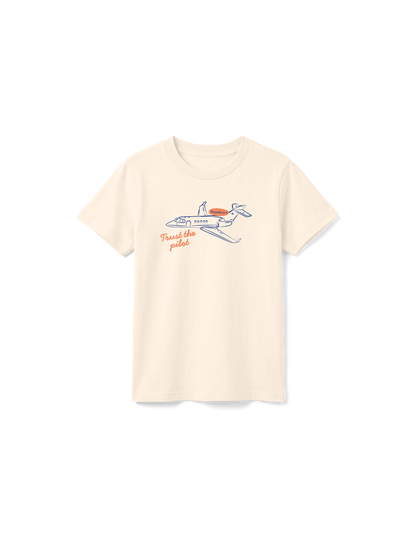 KIDS REGULAR FIT T-SHIRT TRUST THE PILOT - natural-raw-front.png - 7