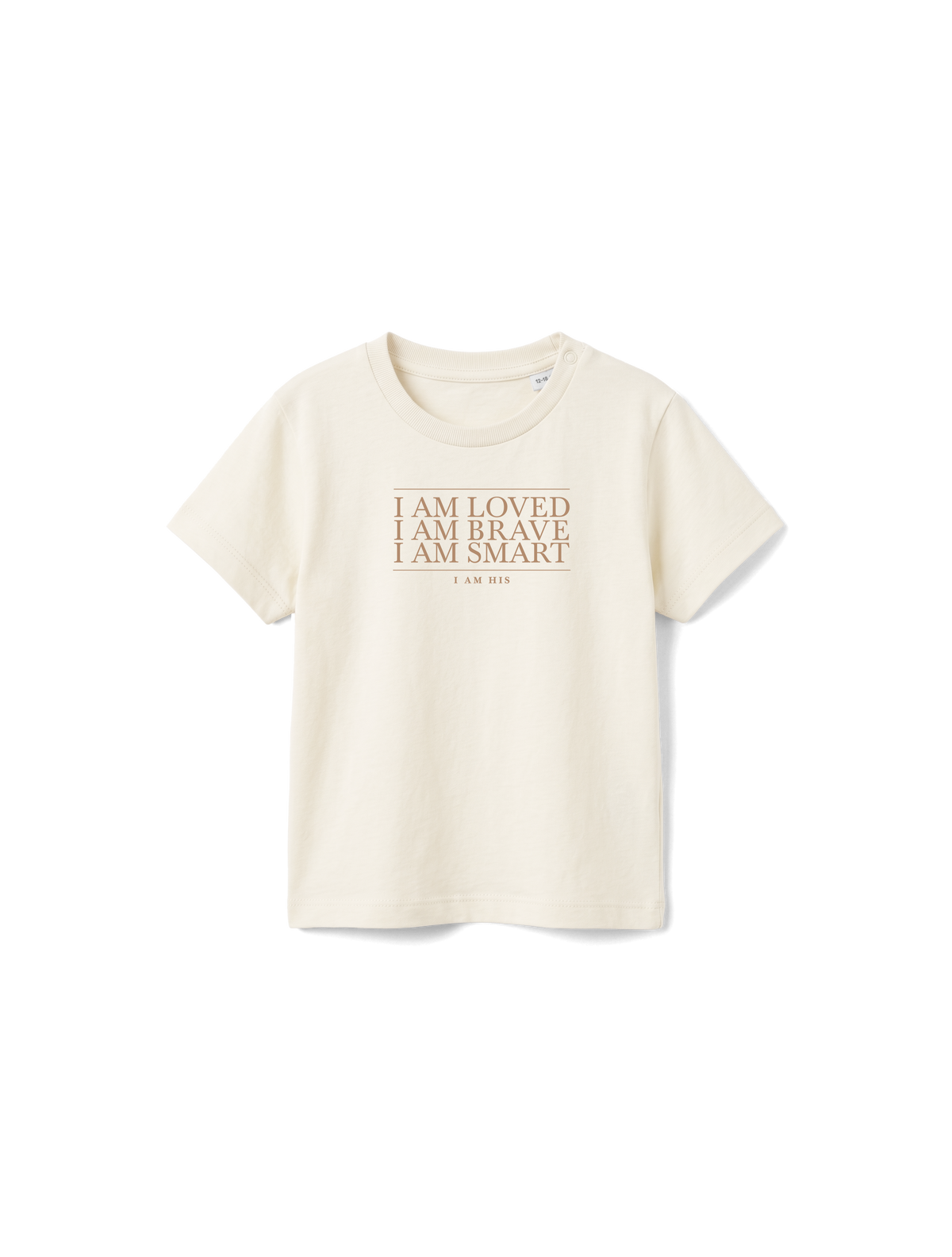 BABY REGULAR FIT T-SHIRT I AM HIS - natural-raw-front.png - 1