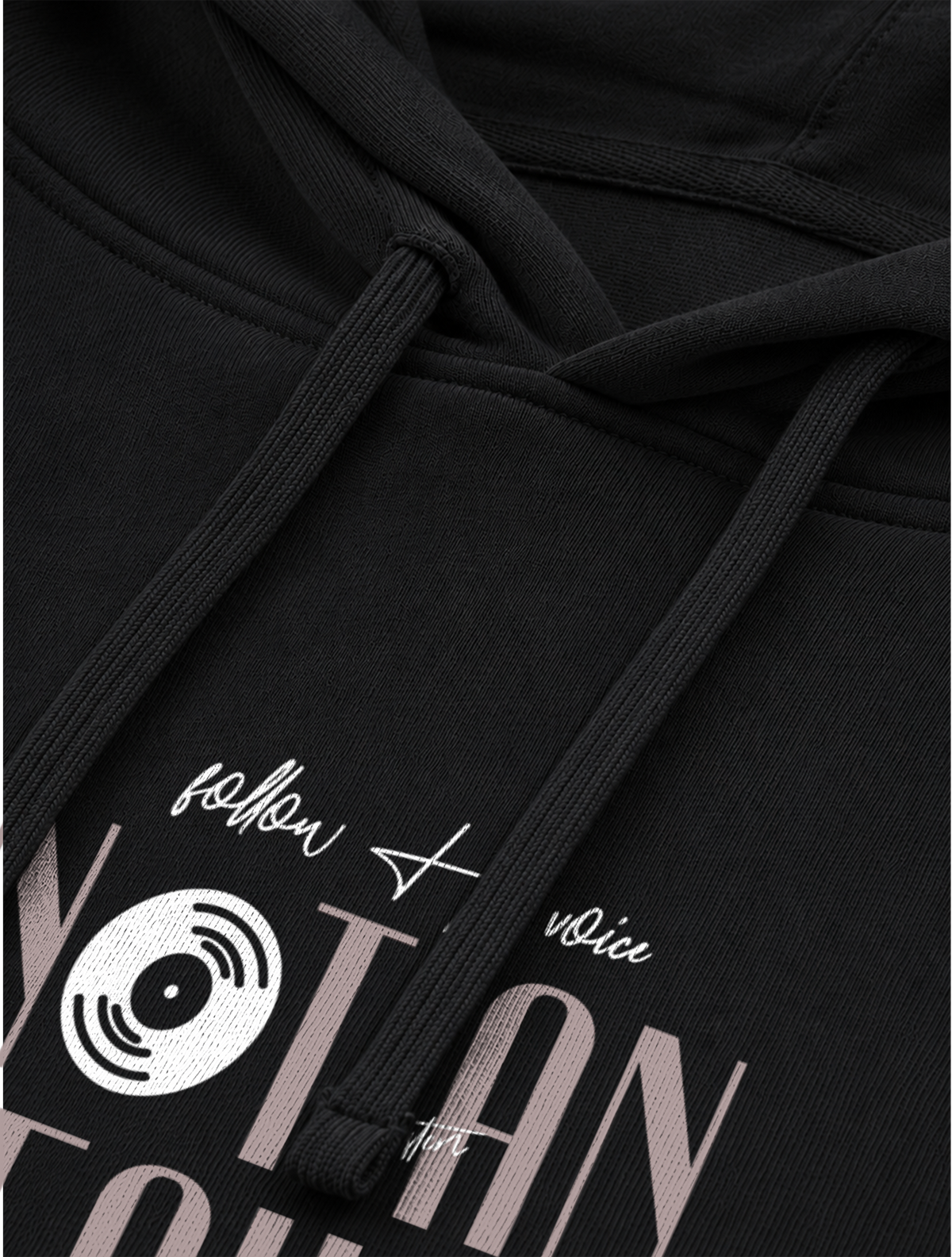 OVERSIZED HOODIE FOLLOW HIS VOICE - slammer-black-front-close-3.png - 3