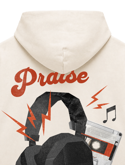 OVERSIZED HOODIE PRAISE IS MY PLAYLIST MEN - slammer-natural-raw-back-close-1.png - 2