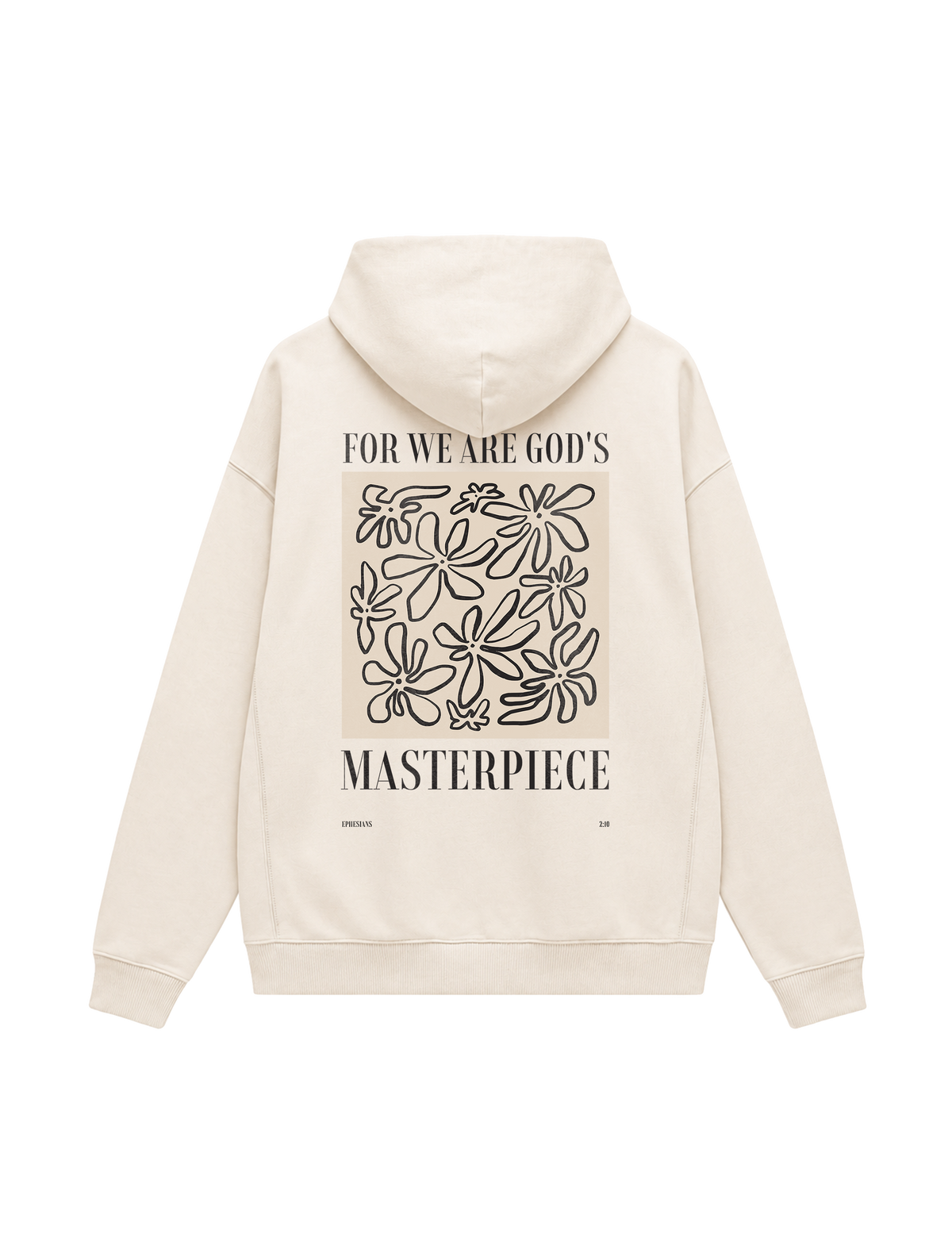 OVERSIZED HOODIE WE ARE GODS MASTERPIECE - slammer-natural-raw-back.png - 1