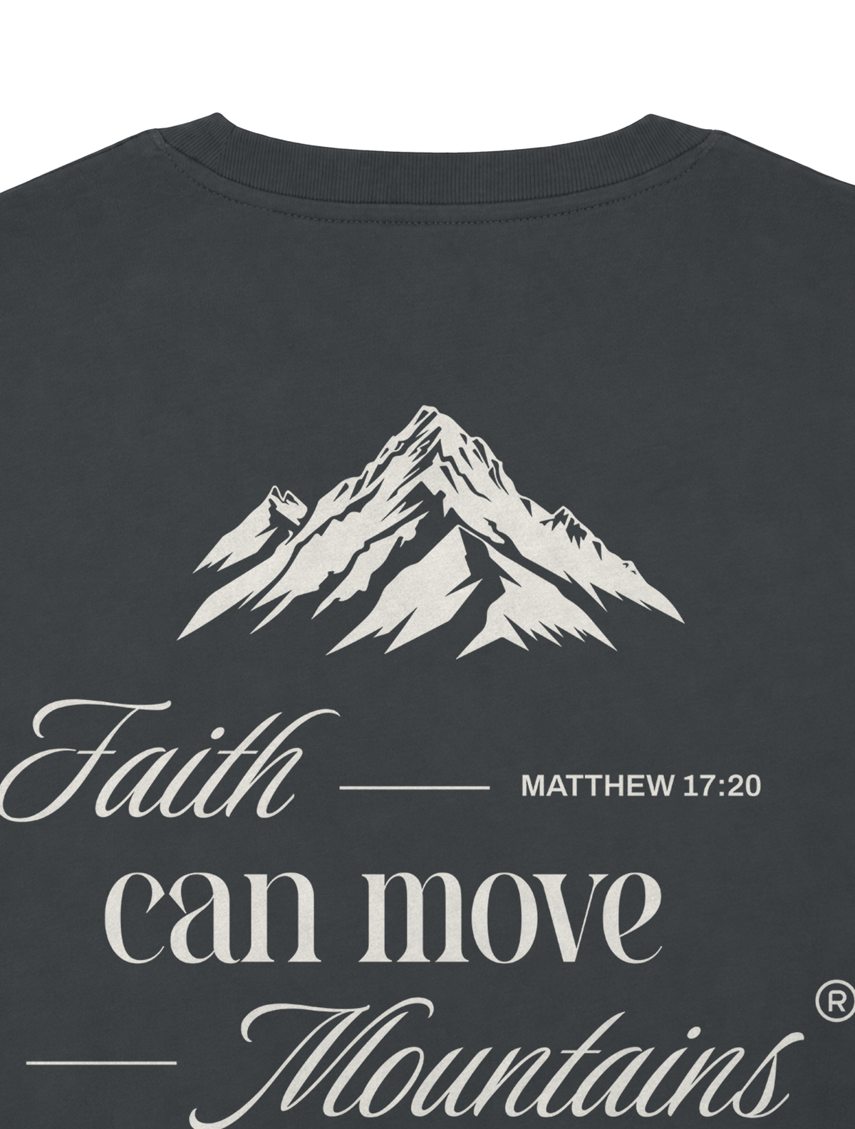 RELAXED FIT T-SHIRT FAITH CAN MOVE MOUNTAINS - sparker-anthracite-back-close-1.png - 5
