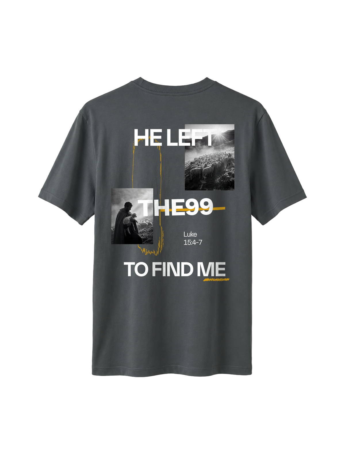 RELAXED FIT T-SHIRT HE LEFT THE 99 TO FIND ME - sparker-anthracite-back.png - 4