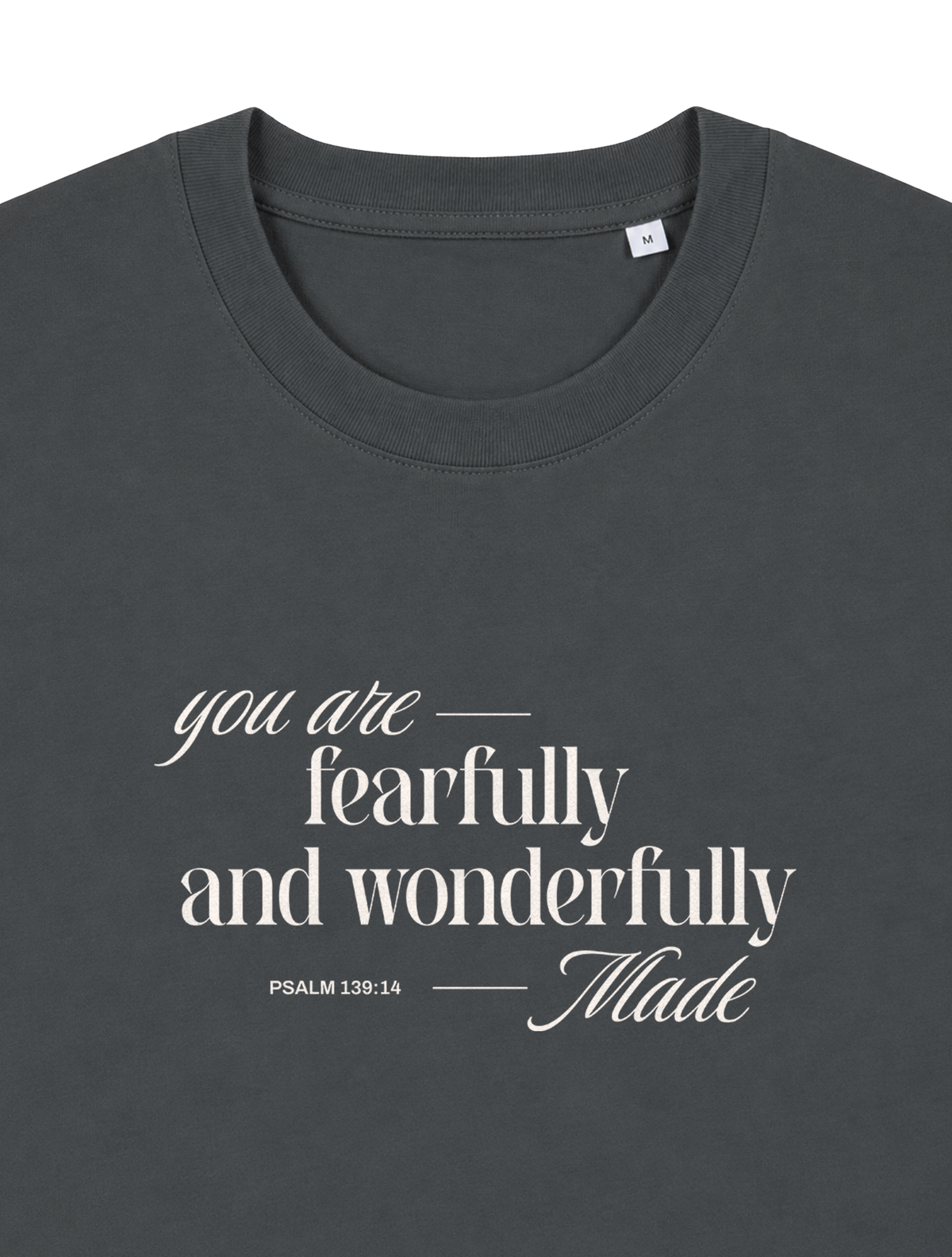 RELAXED FIT T-SHIRT YOU ARE FEARFULLY AND WONDERFULLY MADE - sparker-anthracite-front-close-1.png - 6