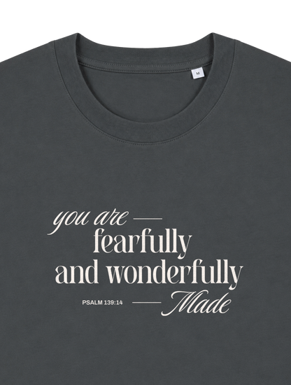 RELAXED FIT T-SHIRT YOU ARE FEARFULLY AND WONDERFULLY MADE - sparker-anthracite-front-close-1.png - 6