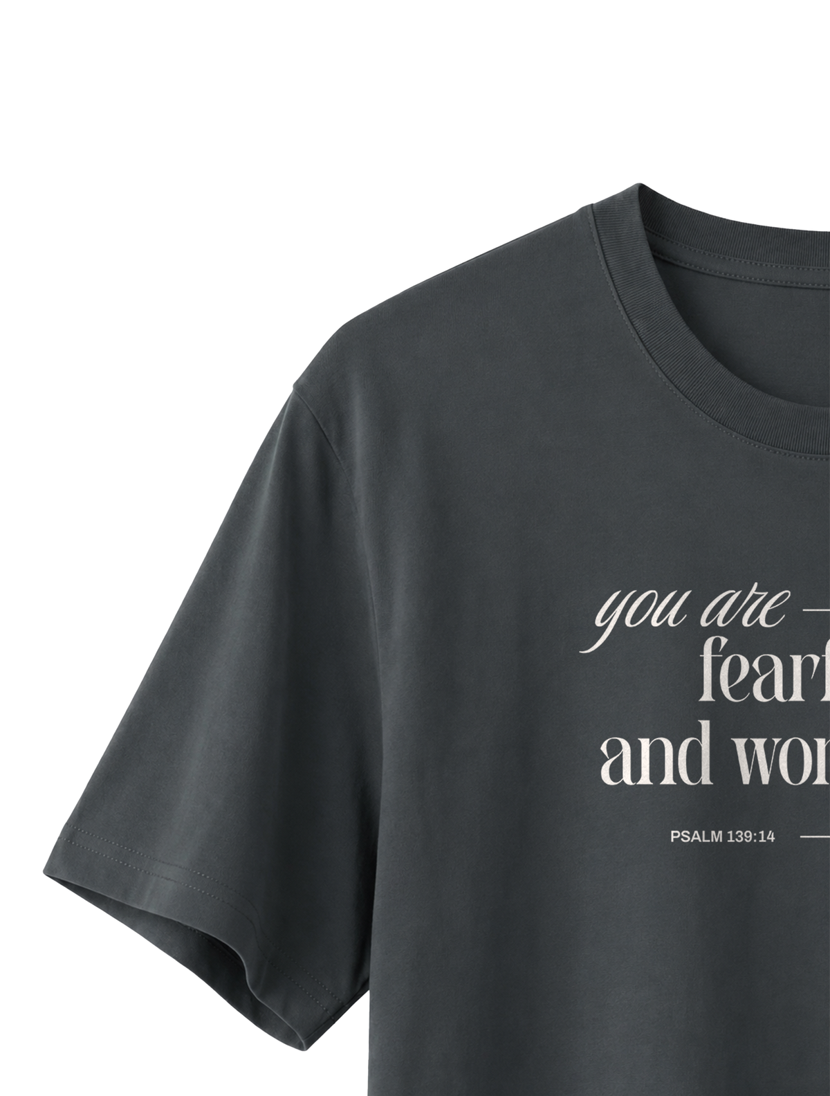 RELAXED FIT T-SHIRT YOU ARE FEARFULLY AND WONDERFULLY MADE - sparker-anthracite-front-close-3.png - 7