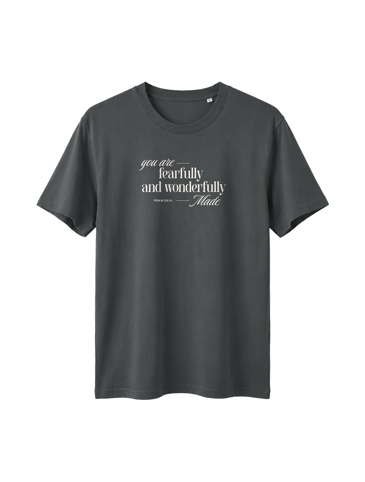 RELAXED FIT T-SHIRT YOU ARE FEARFULLY AND WONDERFULLY MADE - sparker-anthracite-front.png - 5