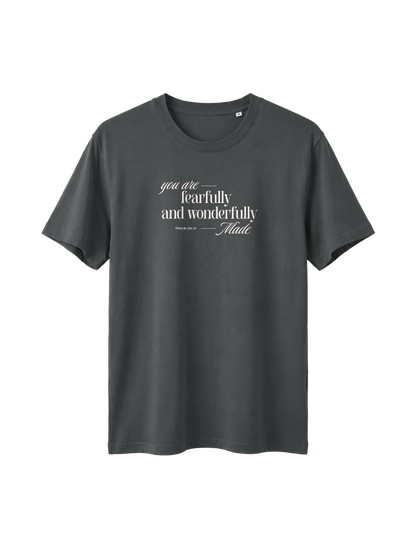 RELAXED FIT T-SHIRT YOU ARE FEARFULLY AND WONDERFULLY MADE - sparker-anthracite-front.png - 5
