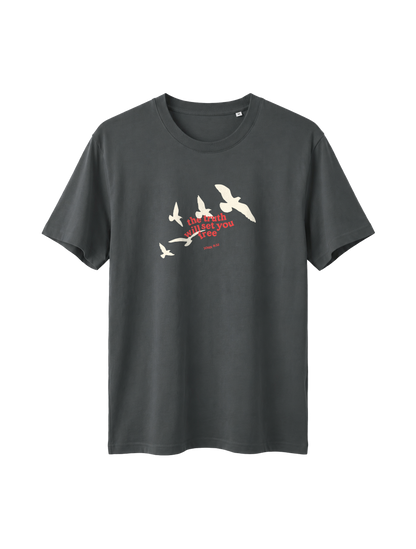 RELAXED FIT T-SHIRT TRUTH WILL SET YOU FREE - sparker-anthracite-front.png - 5