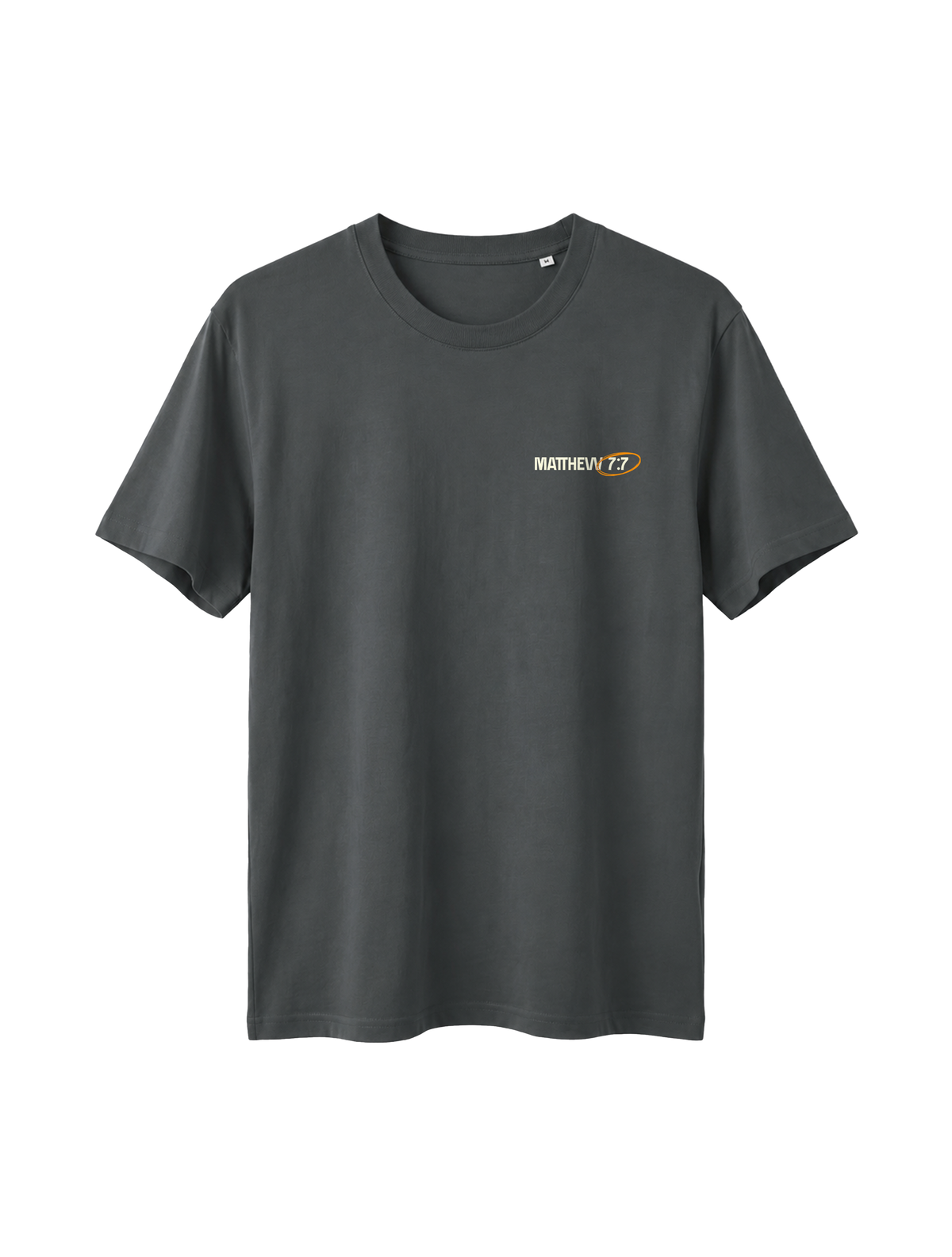 RELAXED FIT T-SHIRT ASK SEEK KNOCK - sparker-anthracite-front.png - 7