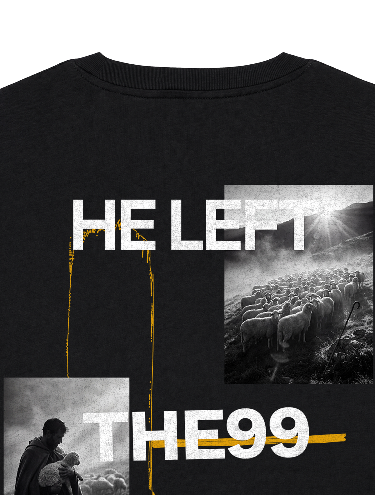 RELAXED FIT T-SHIRT HE LEFT THE 99 TO FIND ME - sparker-black-back-close-1.png - 8