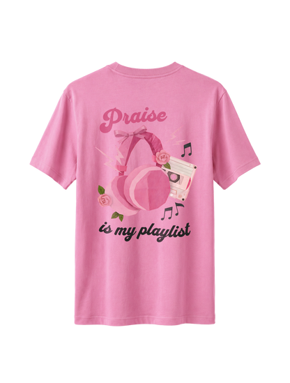 RELAXED FIT T-SHIRT PRAISE IS MY PLAYLIST - sparker-bubble-pink-back.png - 5