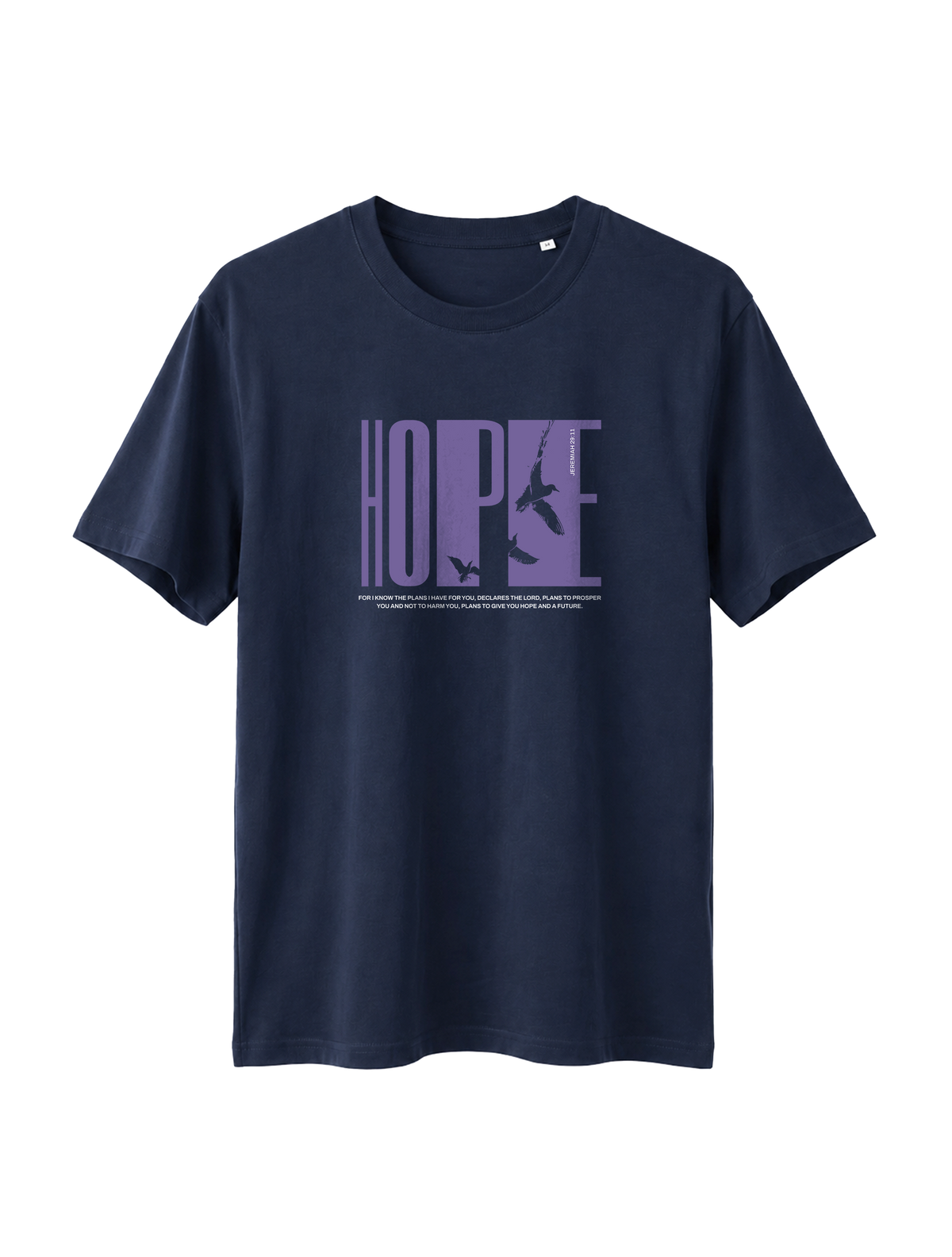 RELAXED FIT T-SHIRT HOPE - sparker-french-navy-front.png - 1