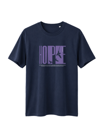RELAXED FIT T-SHIRT HOPE - sparker-french-navy-front.png - 1