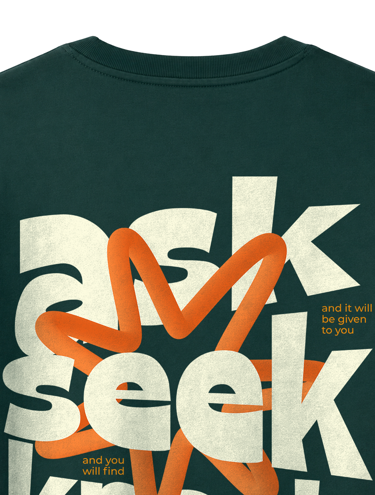 RELAXED FIT T-SHIRT ASK SEEK KNOCK - sparker-glazed-green-back-close-1.png - 2
