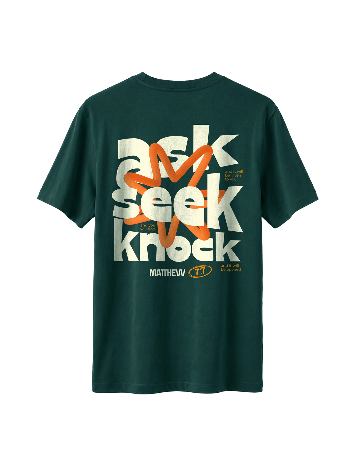 RELAXED FIT T-SHIRT ASK SEEK KNOCK - sparker-glazed-green-back.png - 1
