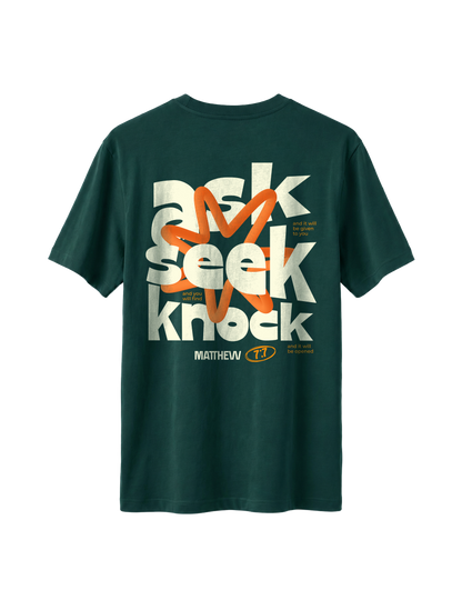 RELAXED FIT T-SHIRT ASK SEEK KNOCK - sparker-glazed-green-back.png - 1