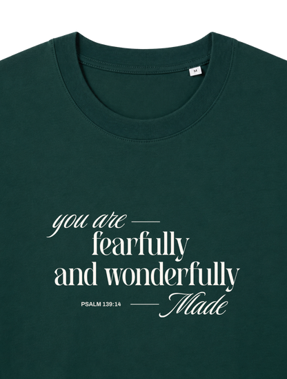 RELAXED FIT T-SHIRT YOU ARE FEARFULLY AND WONDERFULLY MADE - sparker-glazed-green-front-close-1.png - 2