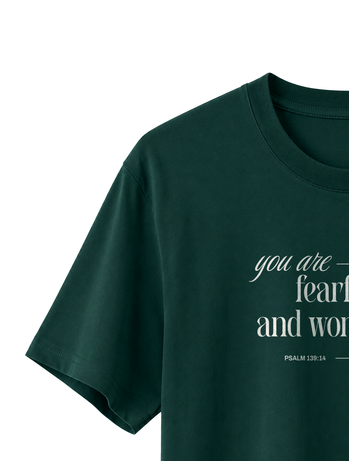 RELAXED FIT T-SHIRT YOU ARE FEARFULLY AND WONDERFULLY MADE - sparker-glazed-green-front-close-3.png - 3