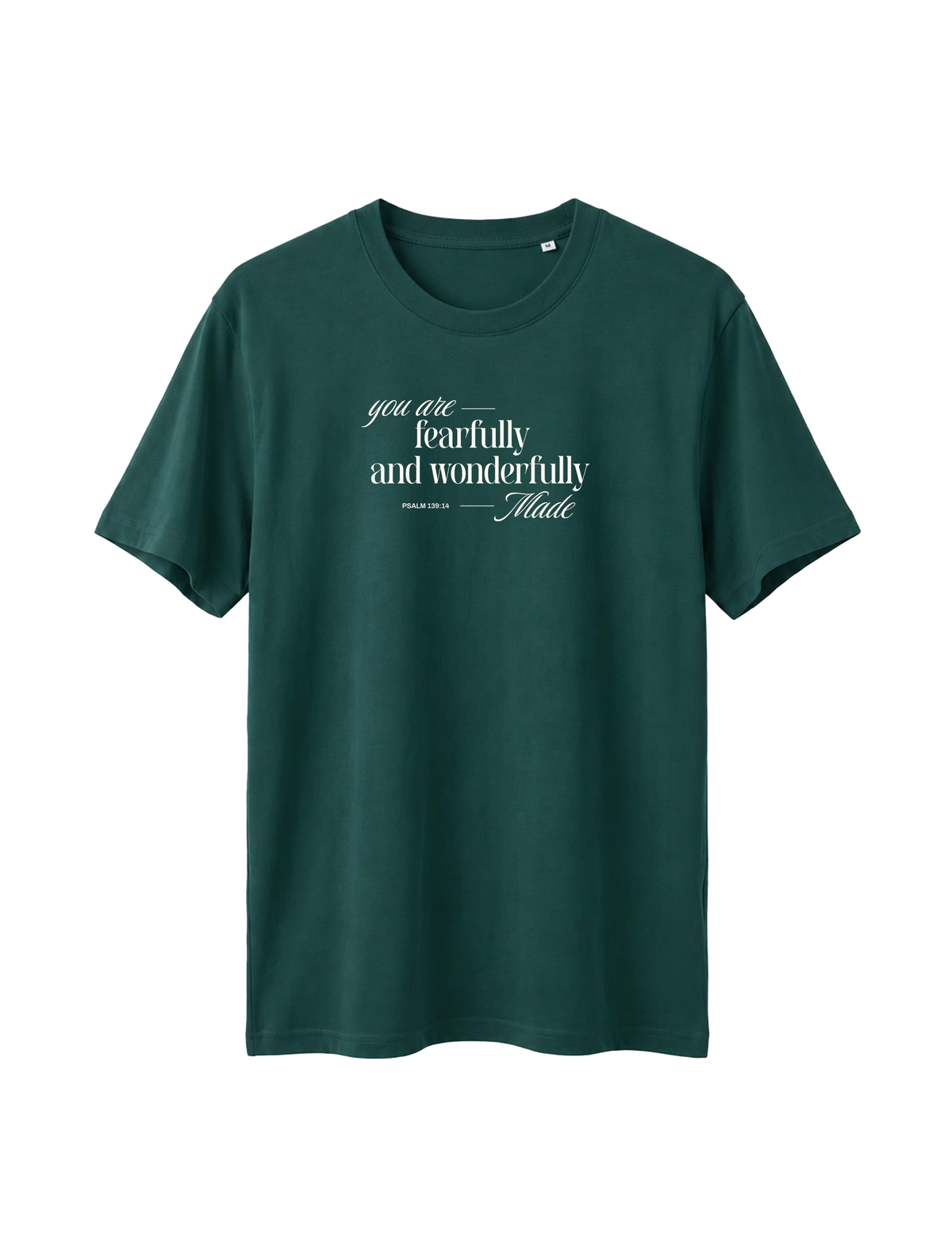 RELAXED FIT T-SHIRT YOU ARE FEARFULLY AND WONDERFULLY MADE - sparker-glazed-green-front.png - 1